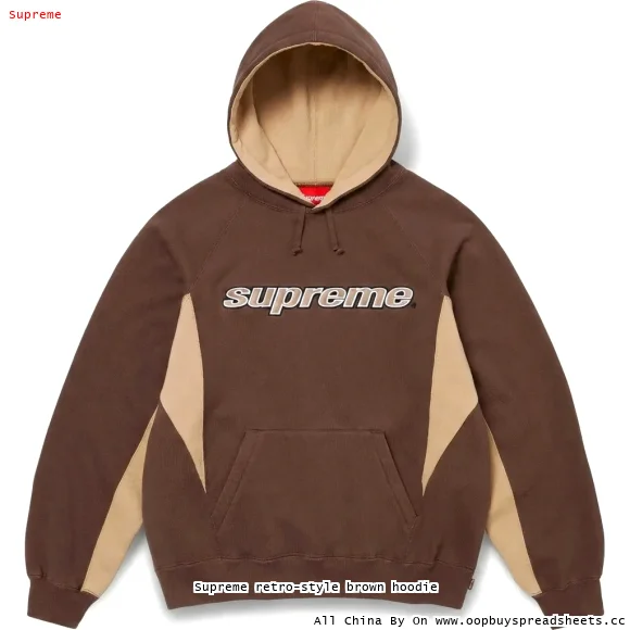 Supreme retro-style brown hoodie