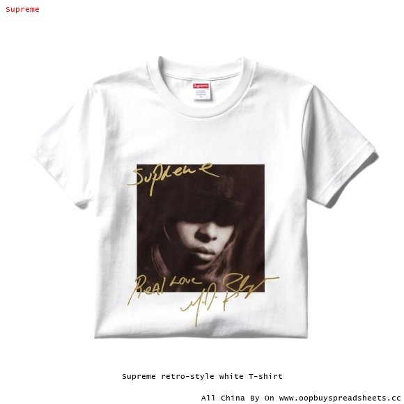 Supreme retro-style white T-shirt