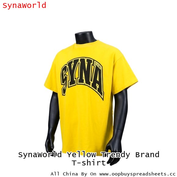 SynaWorld Yellow Trendy Brand T-shirt