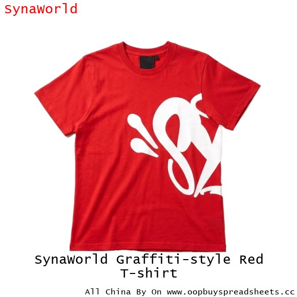 SynaWorld Graffiti-style Red T-shirt