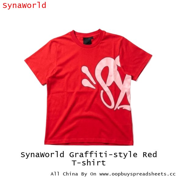 SynaWorld Graffiti-style Red T-shirt