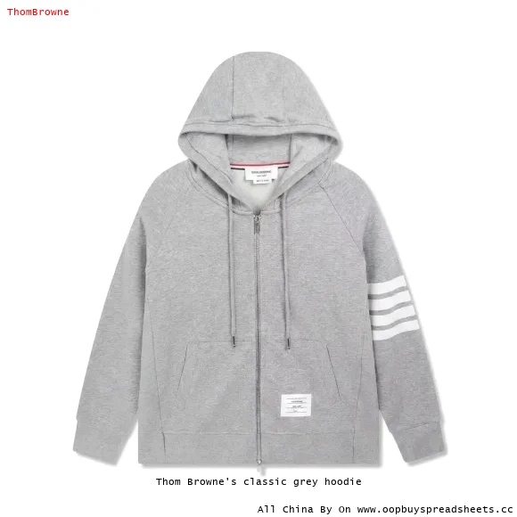 Thom Browne's classic grey hoodie