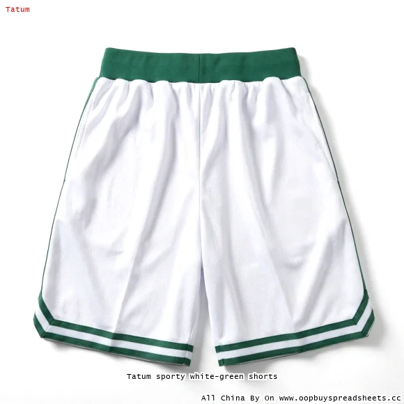 Tatum sporty white-green shorts