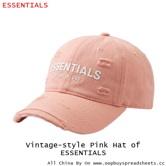 Vintage-style Pink Hat of ESSENTIALS