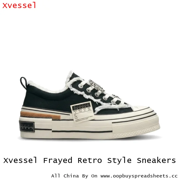 Xvessel Frayed Retro Style Sneakers