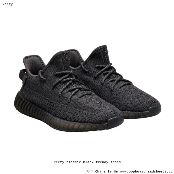 Yeezy classic black trendy shoes
