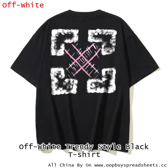 Off-White Trendy Style Black T-shirt