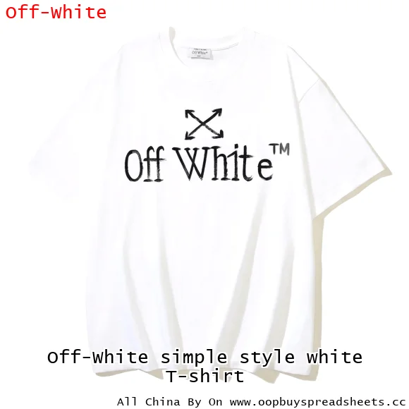 Off-White simple style white T-shirt