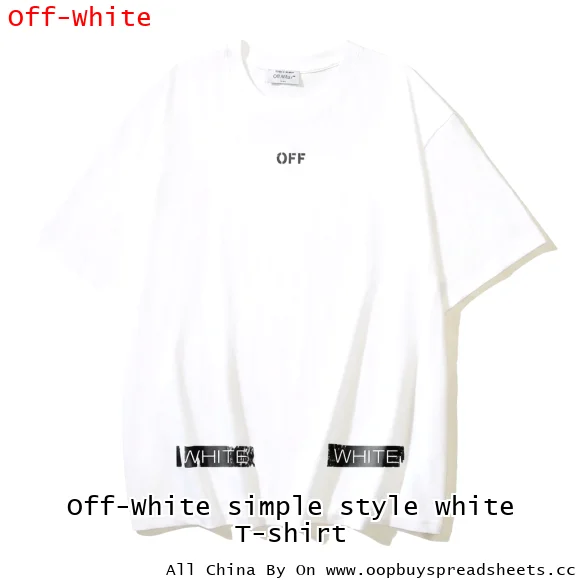 Off-White simple style white T-shirt