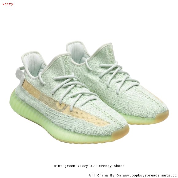 Mint green Yeezy 350 trendy shoes