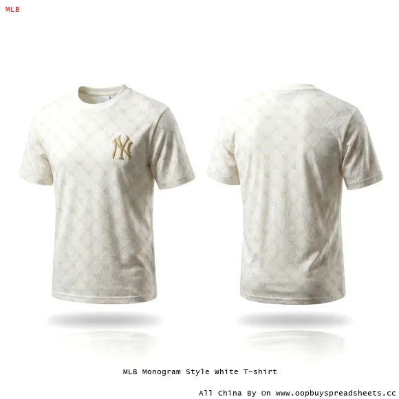 MLB Monogram Style White T-shirt