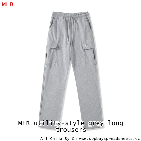 MLB utility-style grey long trousers