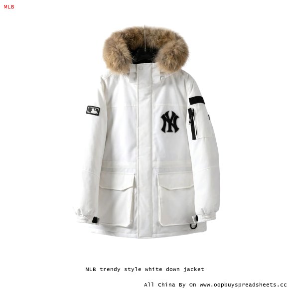 MLB trendy style white down jacket