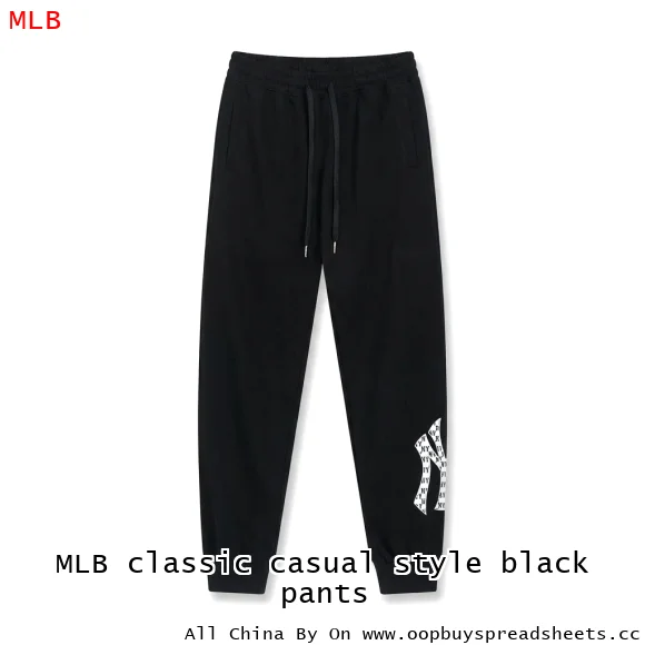 MLB classic casual style black pants