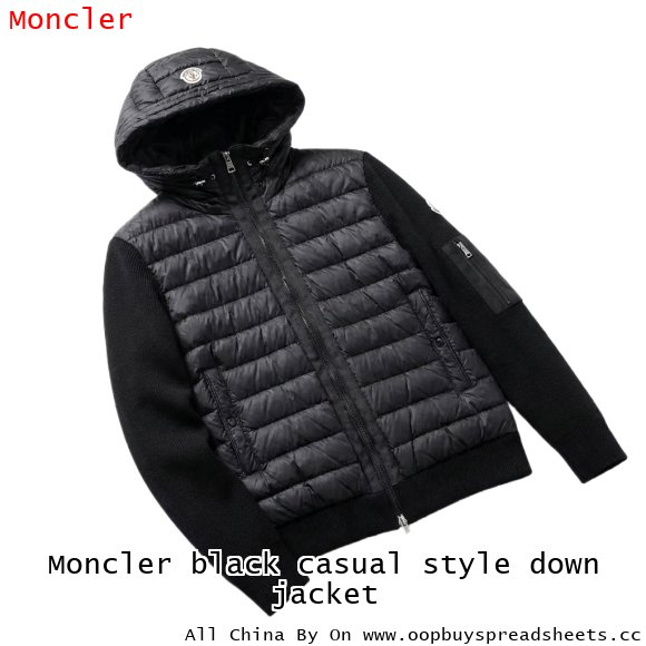 Moncler black casual style down jacket