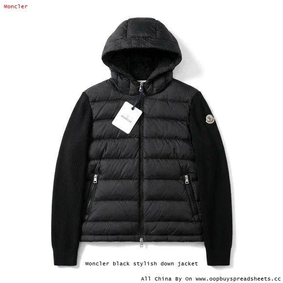 Moncler black stylish down jacket