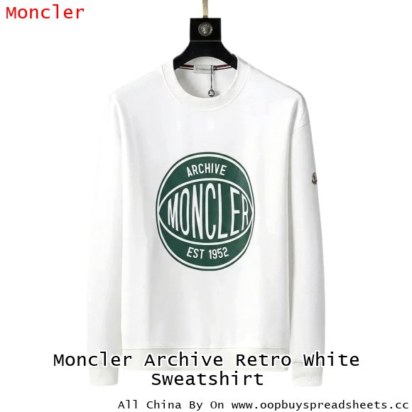 Moncler Archive Retro White Sweatshirt