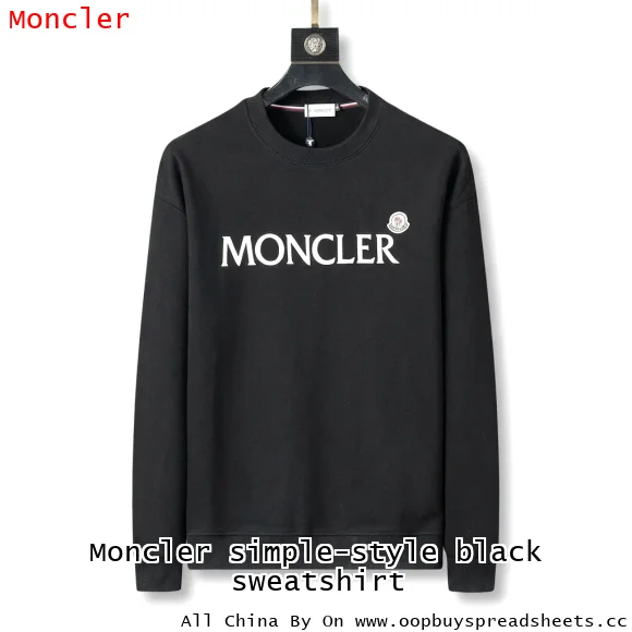 Moncler simple-style black sweatshirt