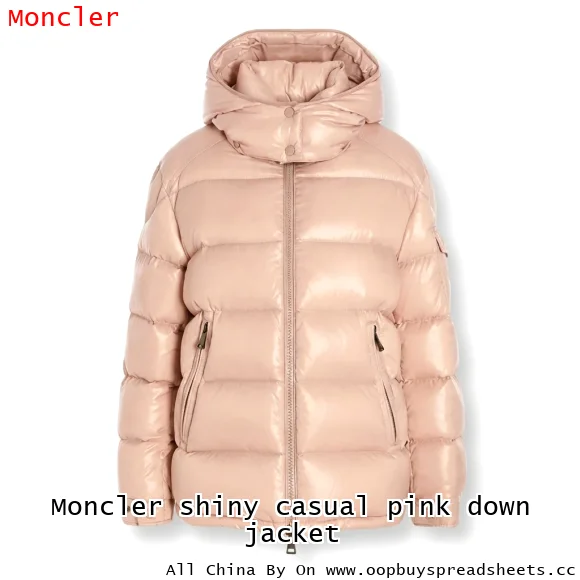 Moncler shiny casual pink down jacket