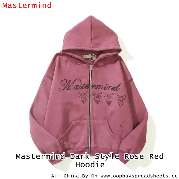 Mastermind Dark Style Rose Red Hoodie