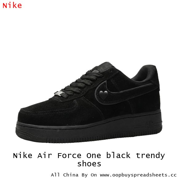 Nike Air Force One black trendy shoes