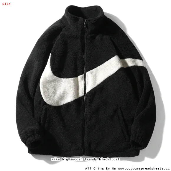 Nike big swoosh trendy black coat