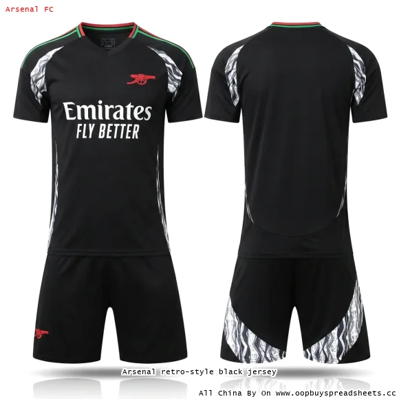 Arsenal retro-style black jersey