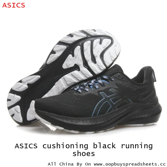 ASICS cushioning black running shoes