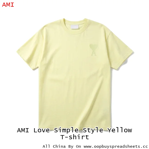 AMI Love Simple Style Yellow T-shirt