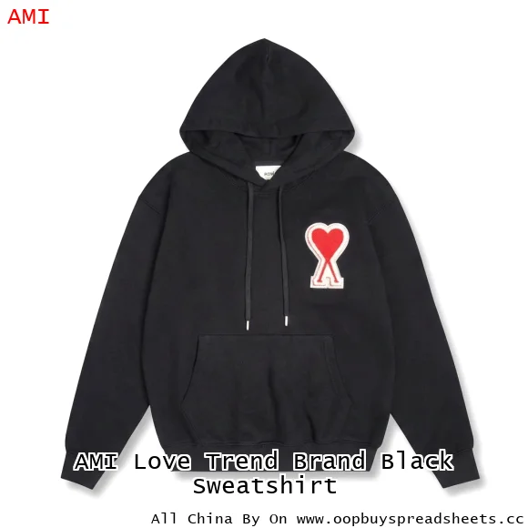 AMI Love Trend Brand Black Sweatshirt
