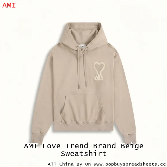 AMI Love Trend Brand Beige Sweatshirt