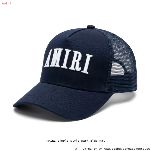 AMIRI Simple Style Dark Blue Hat
