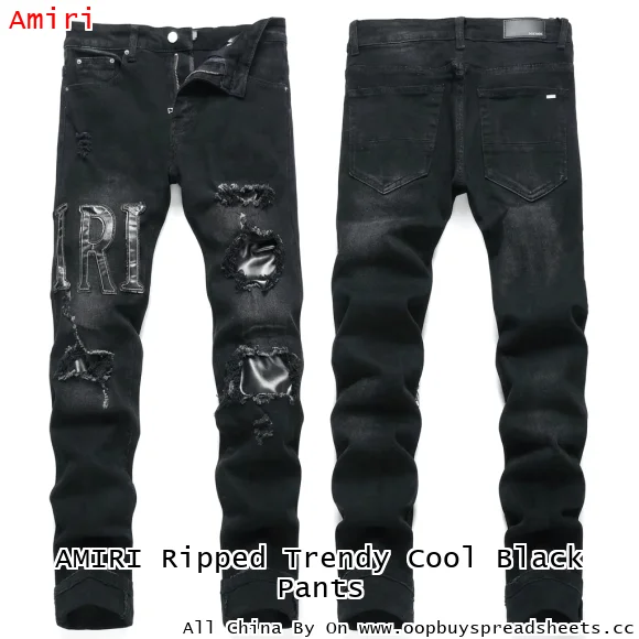 AMIRI Ripped Trendy Cool Black Pants