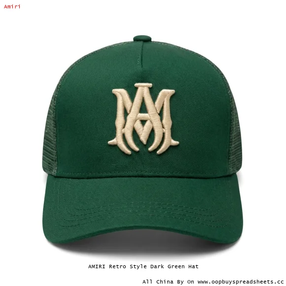 AMIRI Retro Style Dark Green Hat
