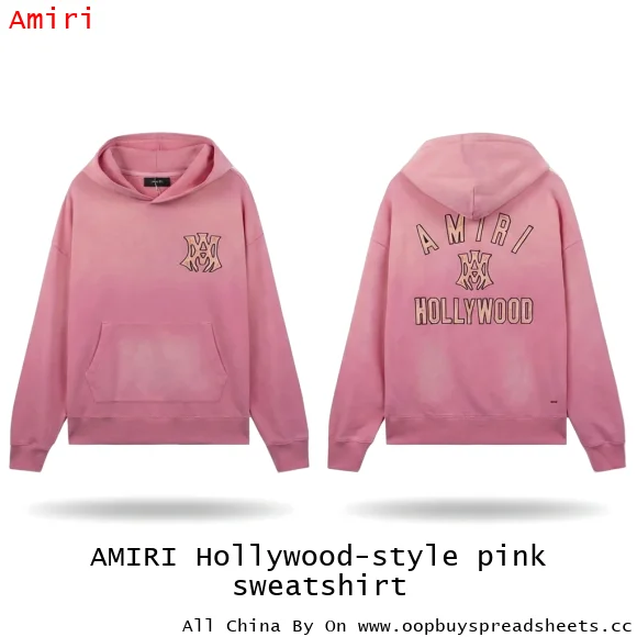 AMIRI Hollywood-style pink sweatshirt