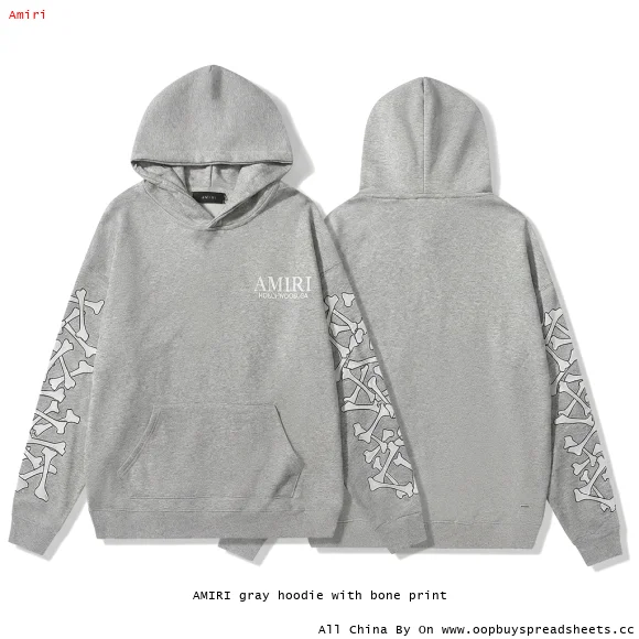 AMIRI gray hoodie with bone print