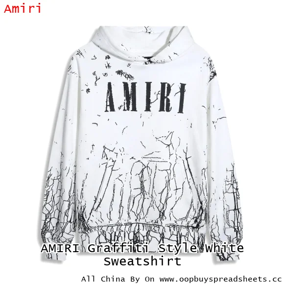 AMIRI Graffiti Style White Sweatshirt