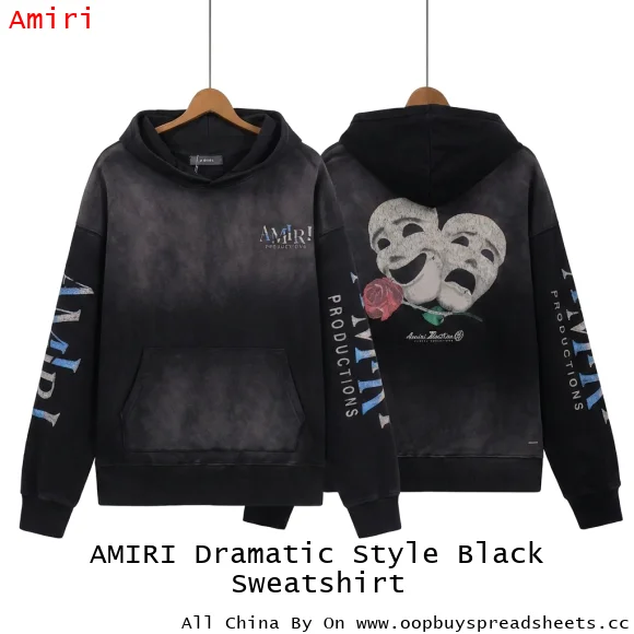 AMIRI Dramatic Style Black Sweatshirt