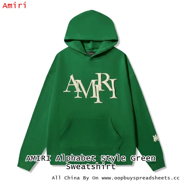 AMIRI Alphabet Style Green Sweatshirt