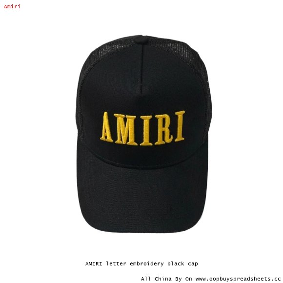 AMIRI letter embroidery black cap