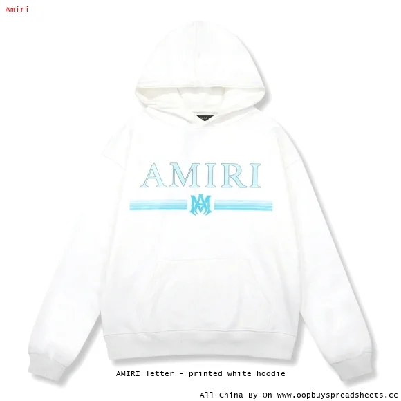 AMIRI letter - printed white hoodie