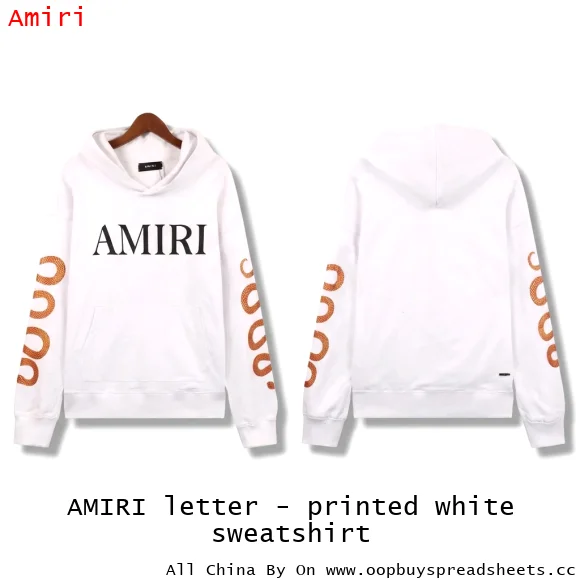 AMIRI letter - printed white sweatshirt