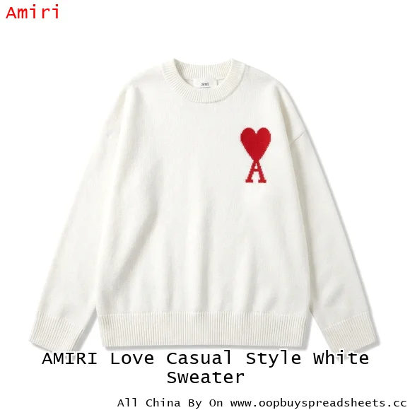 AMIRI Love Casual Style White Sweater