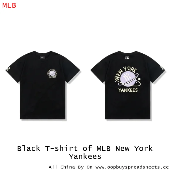 Black T-shirt of MLB New York Yankees