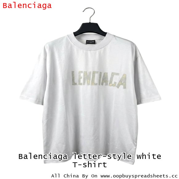 Balenciaga letter-style white T-shirt