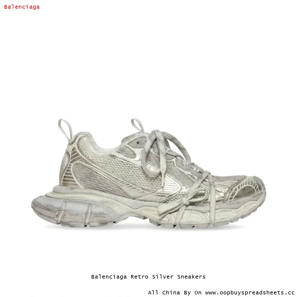 Balenciaga Retro Silver Sneakers