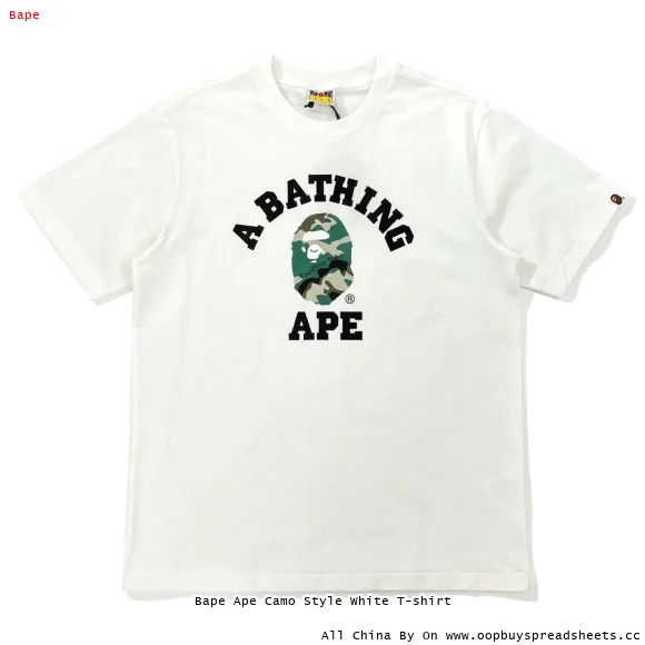 Bape Ape Camo Style White T-shirt