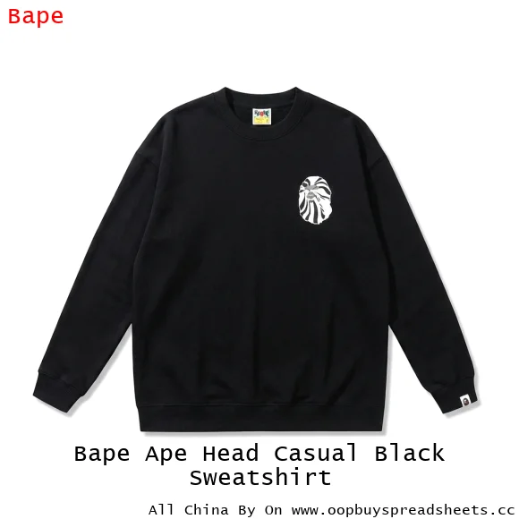 Bape Ape Head Casual Black Sweatshirt