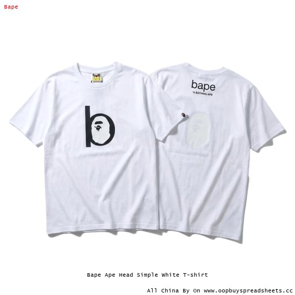 Bape Ape Head Simple White T-shirt
