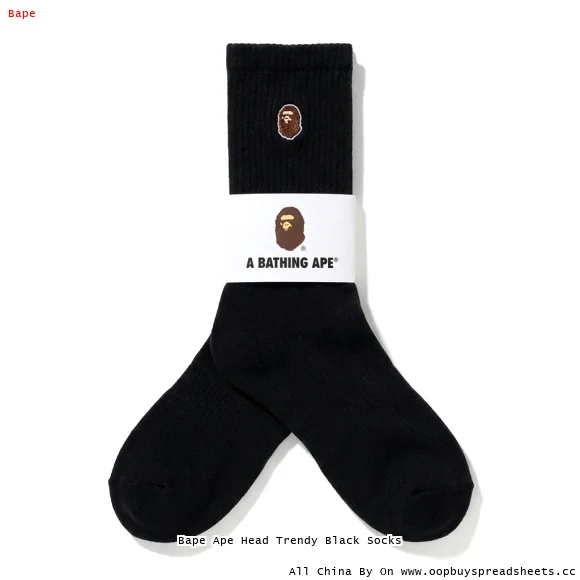Bape Ape Head Trendy Black Socks